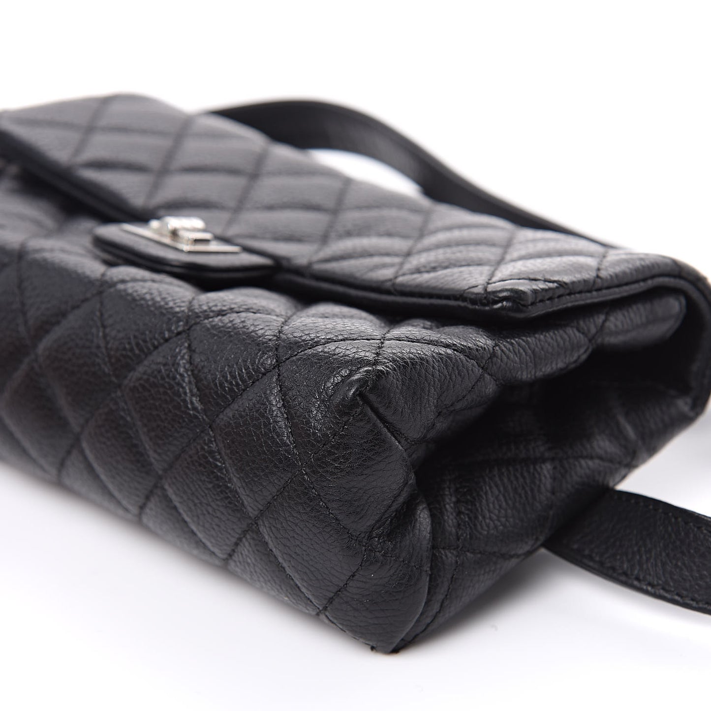 Grained Calfskin Quilted 2.55 Reissue Flap Belt Bag Clutch Black
