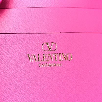 Valentino Garavani Satin Rhinestone Embellished Small Carry Secrets Bucket Bag Pink 6 of 8