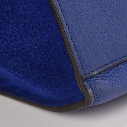 Celine Drummed Calfskin Suede Small Trapeze Indigo 14 of 18