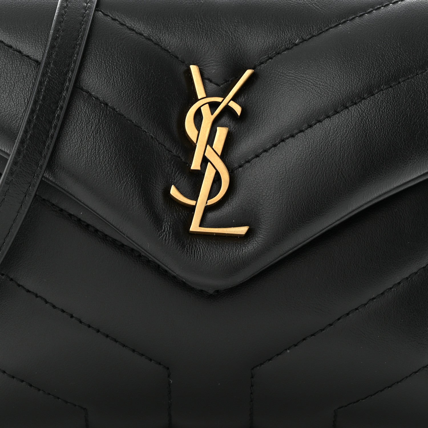 Saint Laurent Calfskin Y Quilted Monogram Toy Loulou Crossbody Bag Black 8 of 11
