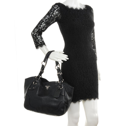Prada Vitello Daino Shoulder Bag Nero Black 2 of 10