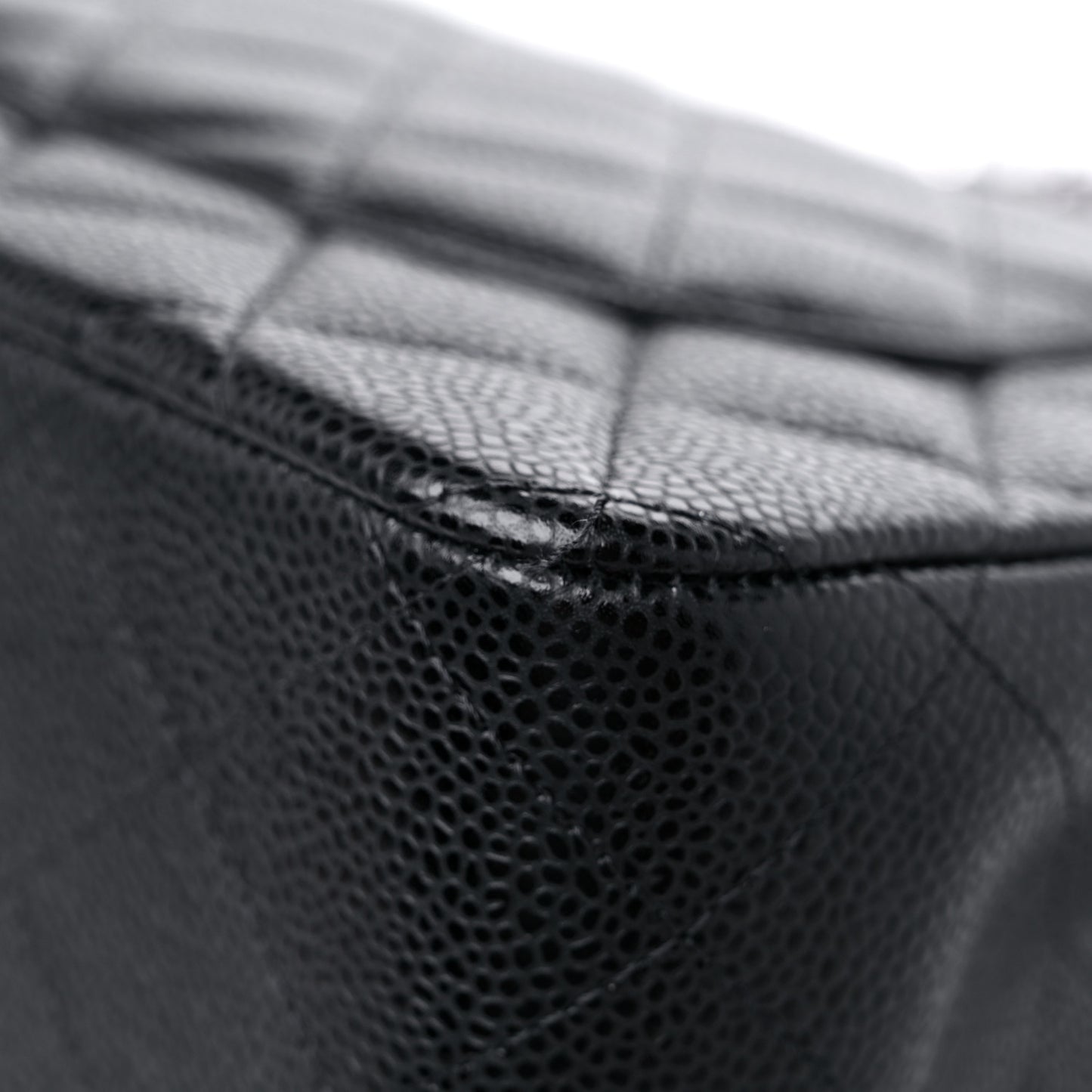 Caviar Quilted Jumbo Double Flap Black