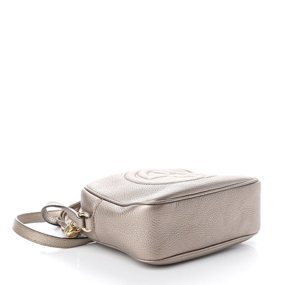 Gucci Metallic Pebbled Calfskin Small Soho Disco Bag Golden Beige 3 of 7