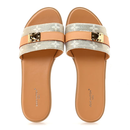 Louis Vuitton Monoglam Lock It Flat Mule 36.5 Gold 2 of 9
