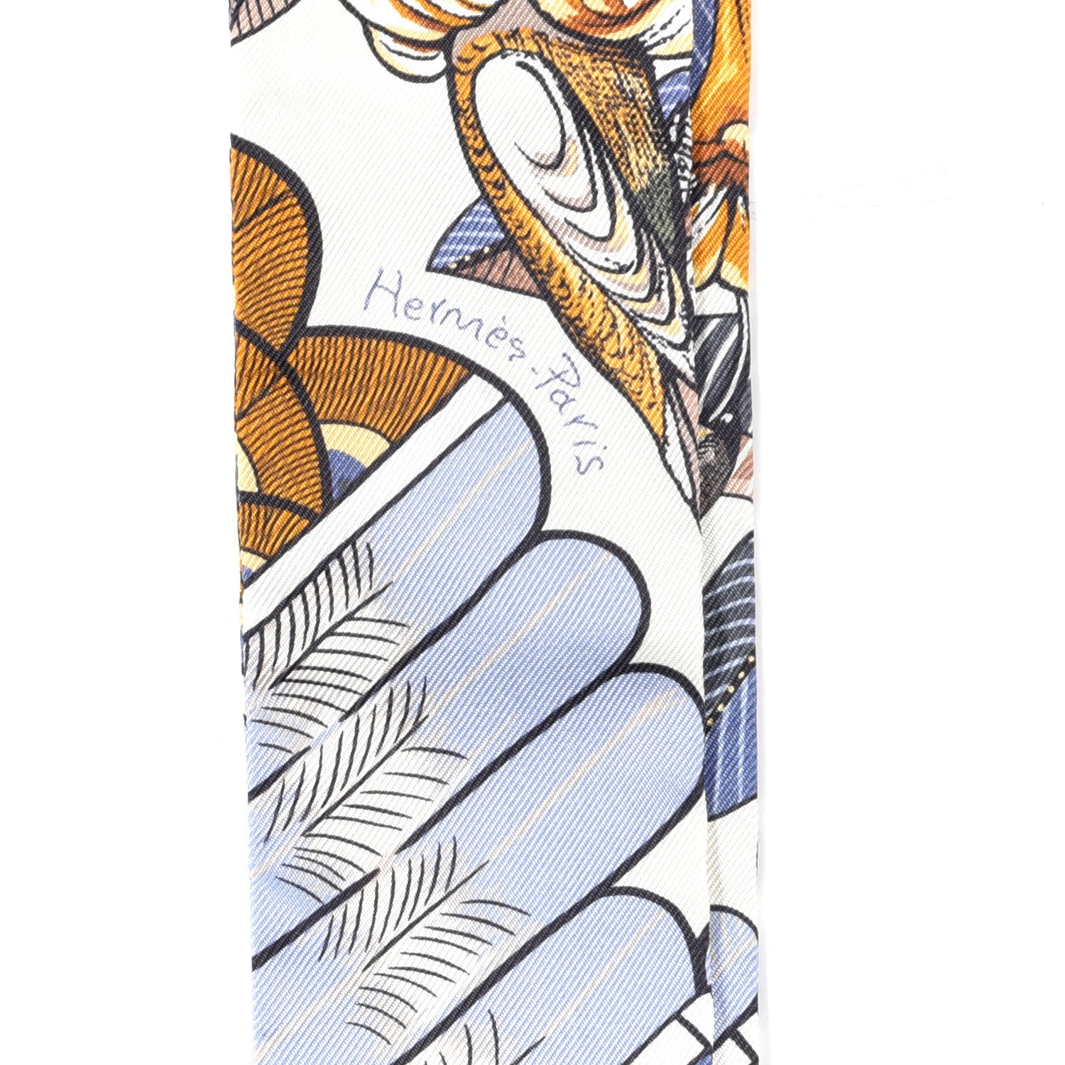 Hermes Silk Tree Of Song Twilly Creme Mauve Ocre 2 of 4