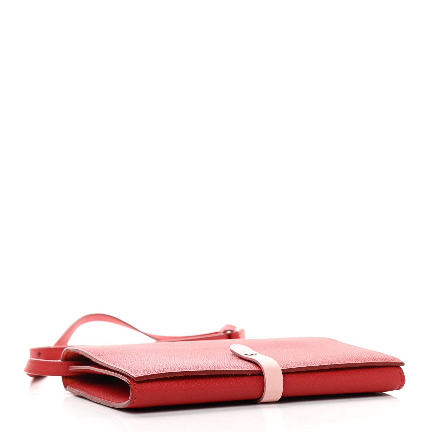 Celine Grained Calfskin Clutch On Strap Bag Scarlet 4 of 13