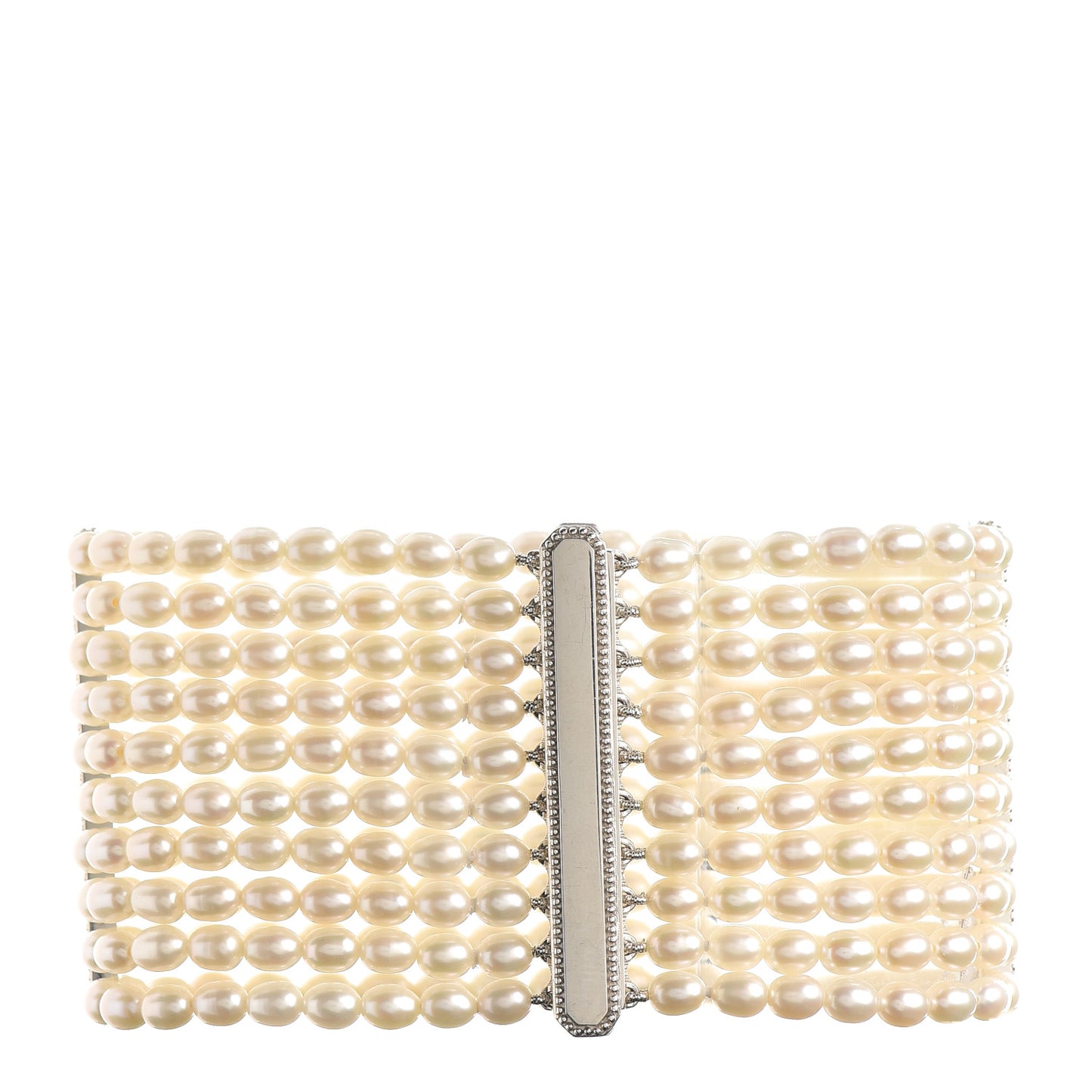 Sterling Silver Freshwater Pearl 4.5mm Ziegfeld 10 Strand Bracelet