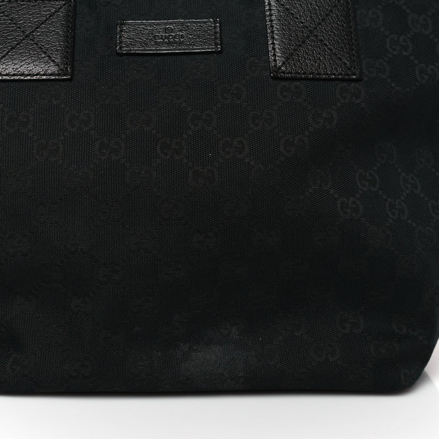 GG Monogram Medium Web Handle Bucket Tote Black