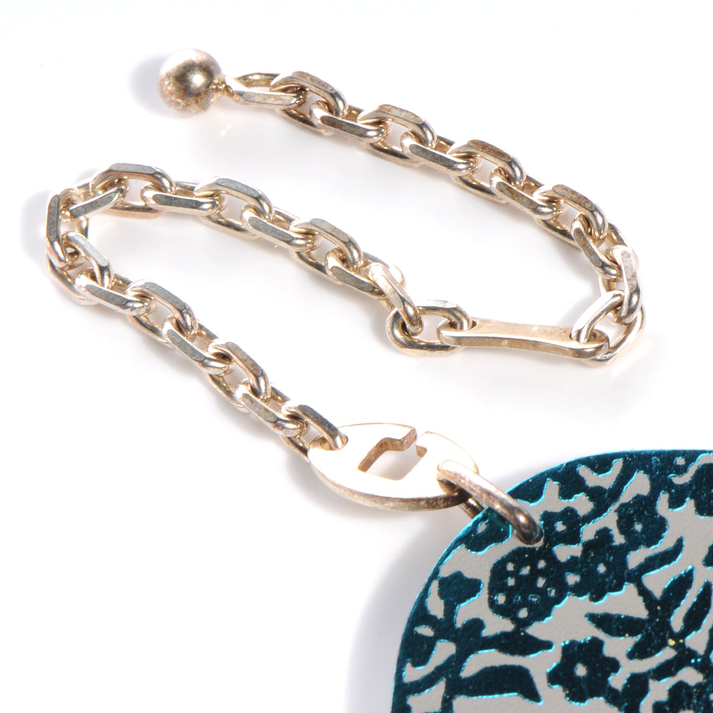 Leather Lucky Haati Elephant Key Chain Turquoise