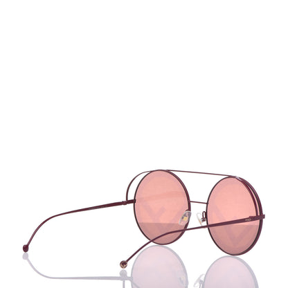 Fendi Metal F is Fendi Printed Run Away Round Frame Sunglasses FF 0285/S Red 4 of 8
