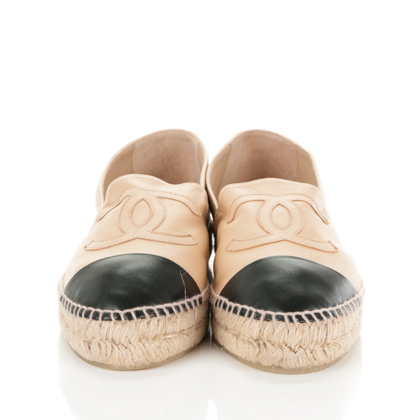 Lambskin CC Espadrilles 41 Beige Black