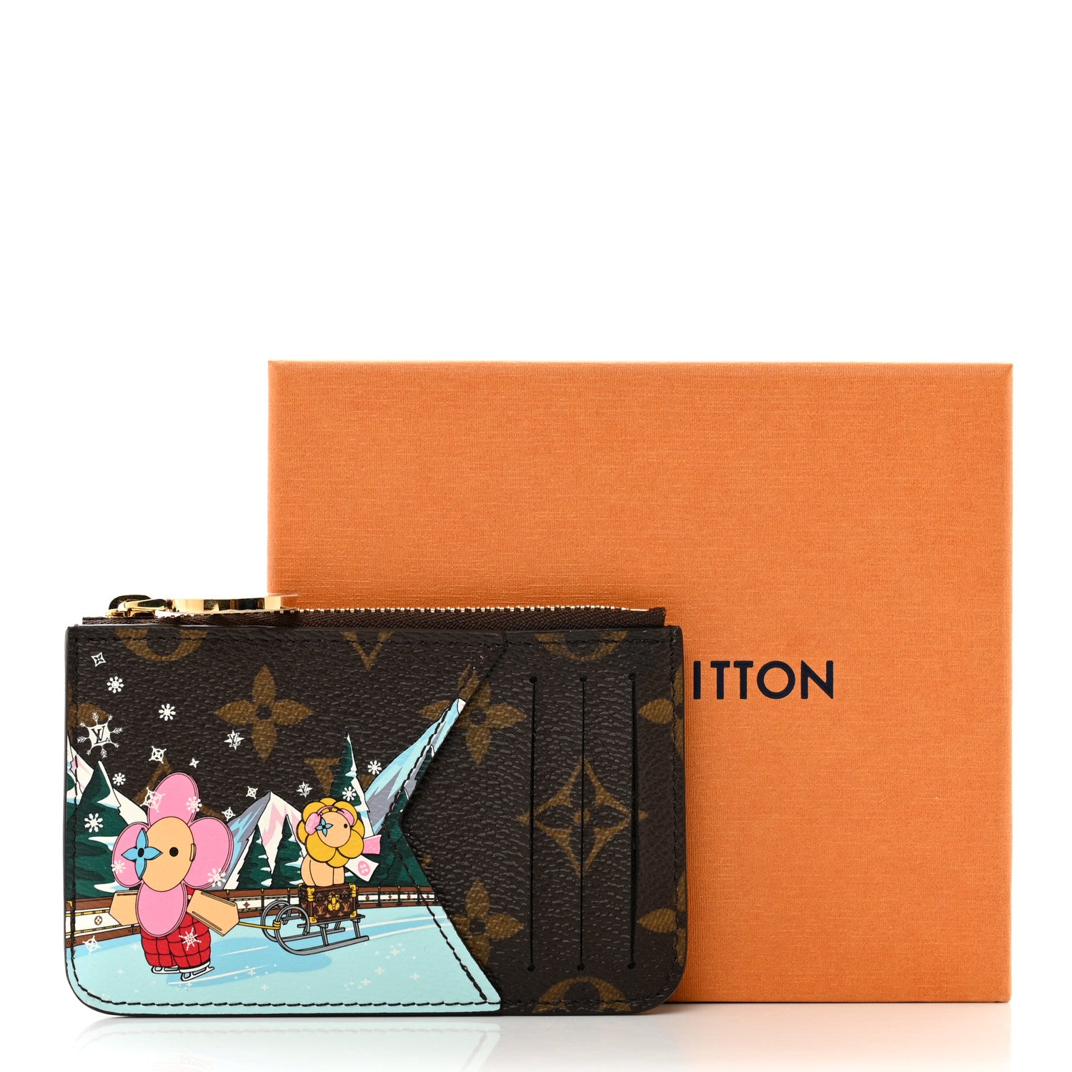 Louis Vuitton Monogram 2023 Christmas Animation Alpine Zipped Romy Card Holder Pink 7 of 7
