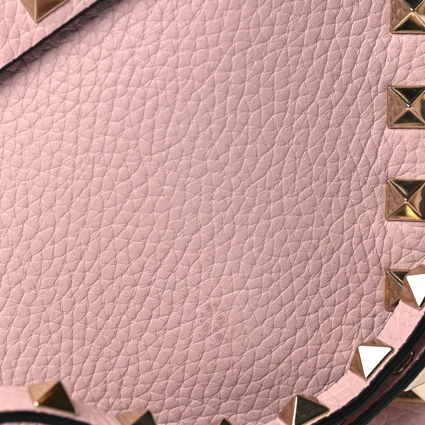 Pebbled Calfskin Medium Rockstud Envelope Flat Wristlet Pouch Water Rose