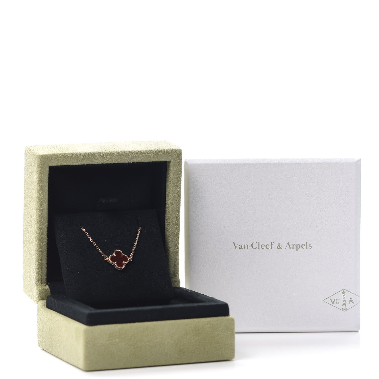Van Cleef & Arpels 18K Rose Gold Carnelian Sweet Alhambra Bracelet 7 of 7
