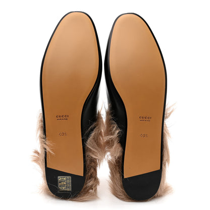 Gucci Calfskin Fur Womens Princetown Slippers 40.5 Black 5 of 10