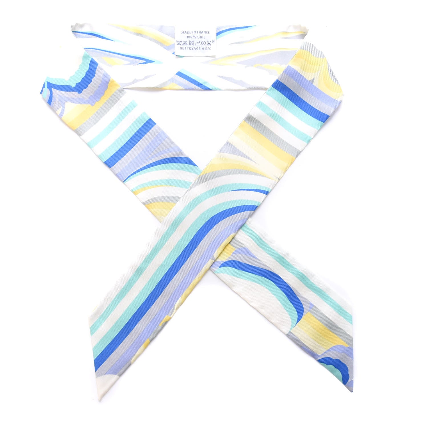 Hermes Silk Brides De Gala Shadow Twilly Gris Jaune Soufre 1 of 5