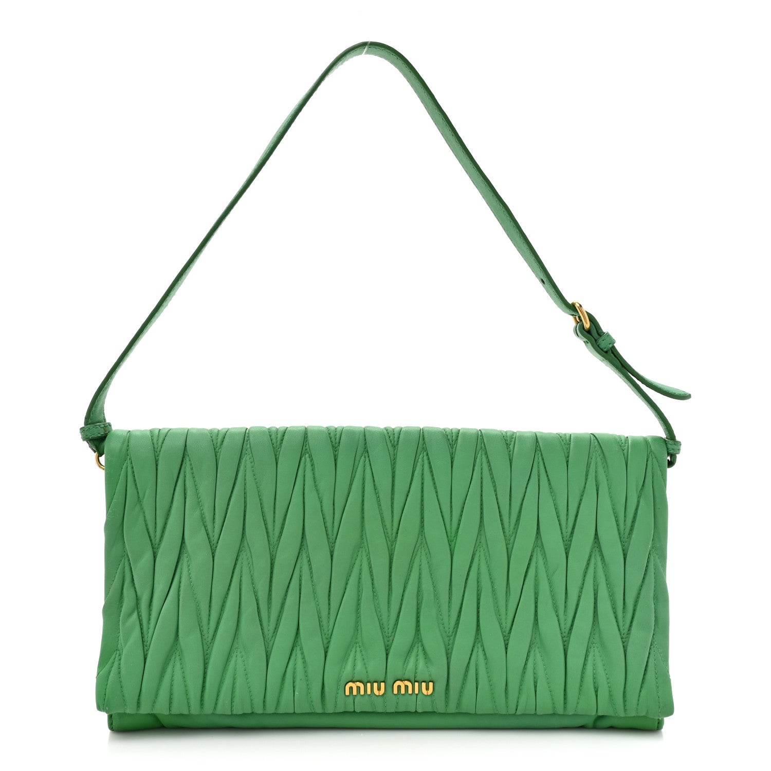 Miu Miu Nappa Matelasse Clutch Menta 1 of 14