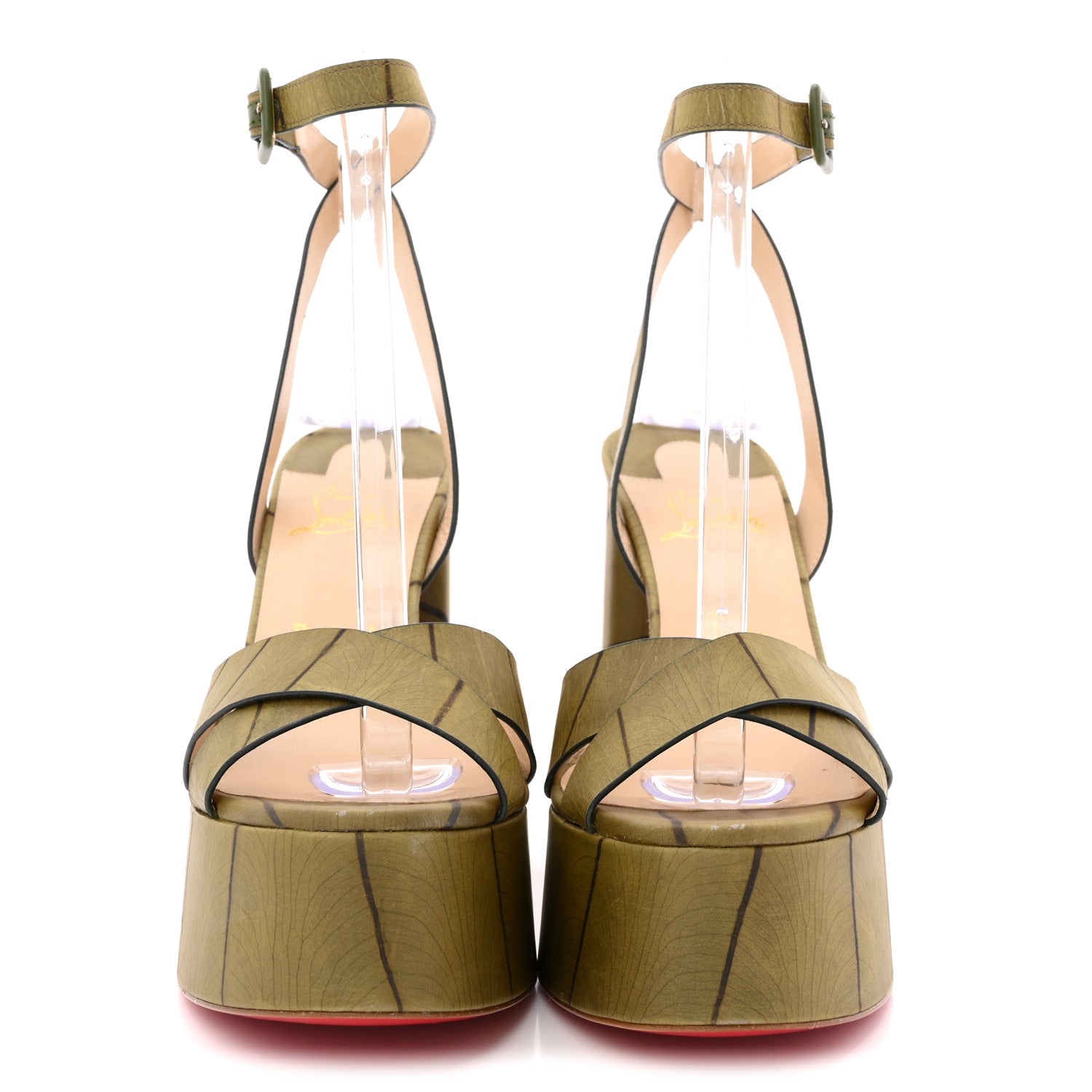 Christian Louboutin Cario Leaf Super Mariza 130 Sandals 40 Kaki 3 of 11