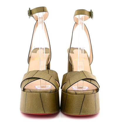 Christian Louboutin Cario Leaf Super Mariza 130 Sandals 40 Kaki 3 of 11