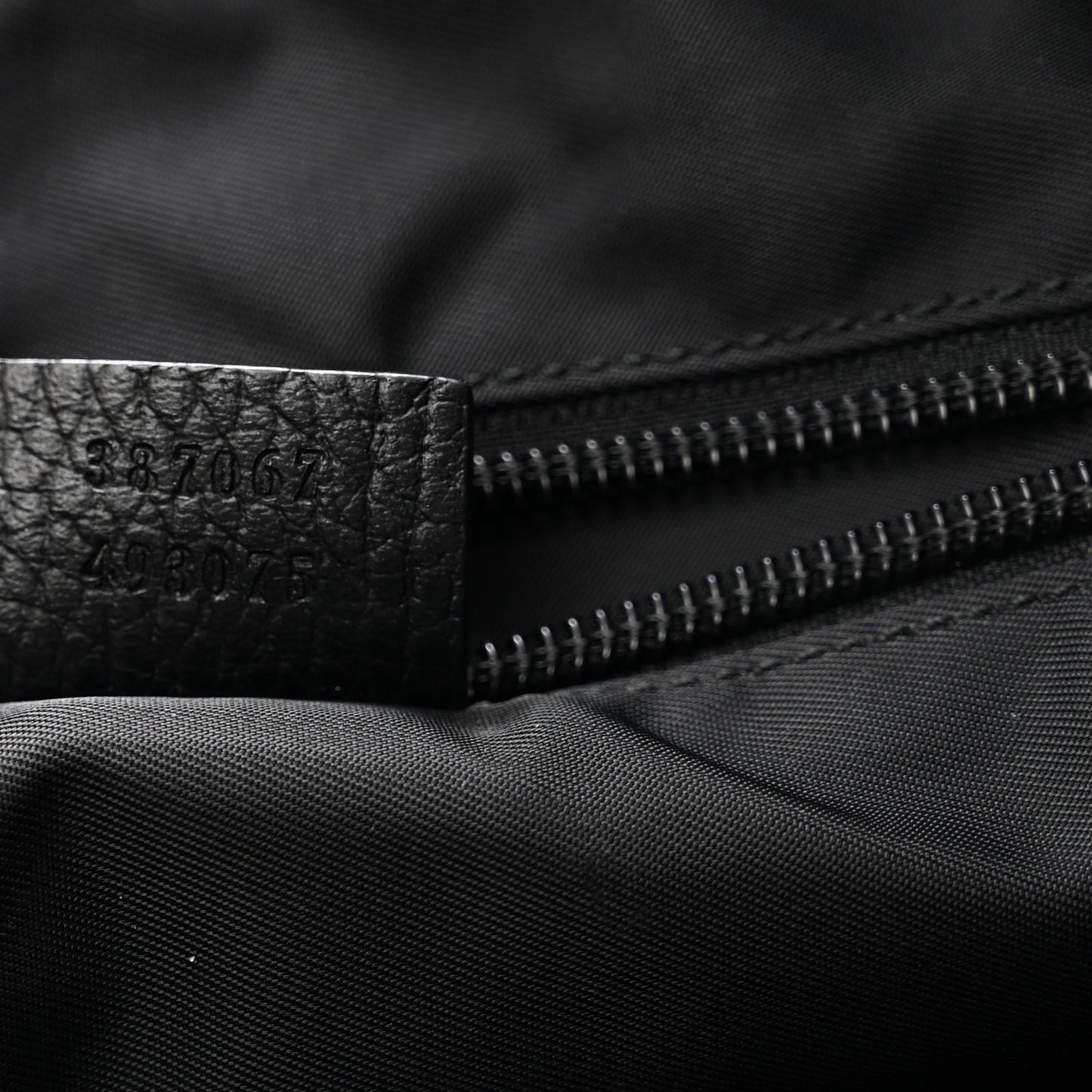 Nylon Monogram Dollar Calfskin Tote Black