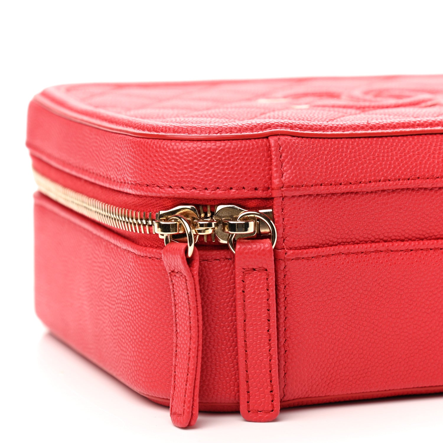 Chanel Caviar Quilted Medium CC Filigree Vanity Case Red 7 of 9