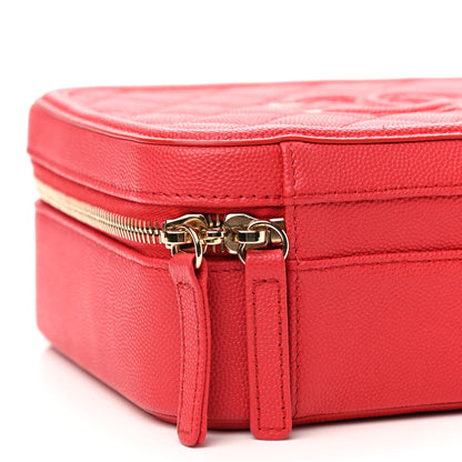 Chanel Caviar Quilted Medium CC Filigree Vanity Case Red 7 of 9