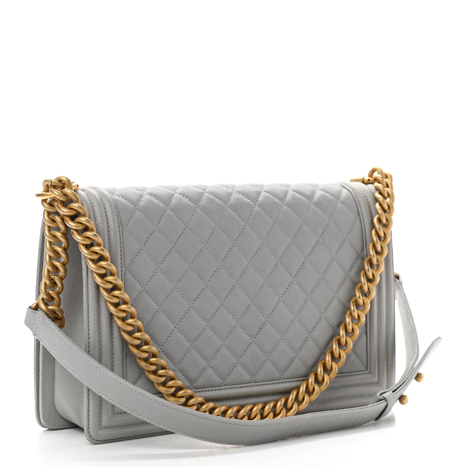 Chanel Caviar Quilted New Medium Boy Flap Grey 2 of 12