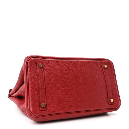 Hermes Taurillon Clemence Birkin 30 Rouge Garance 4 of 10