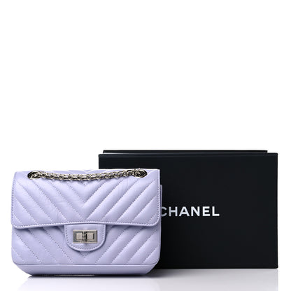 Chanel Aged Calfskin Chevron Quilted 2.55 Reissue Mini Flap Light Purple 11 of 11