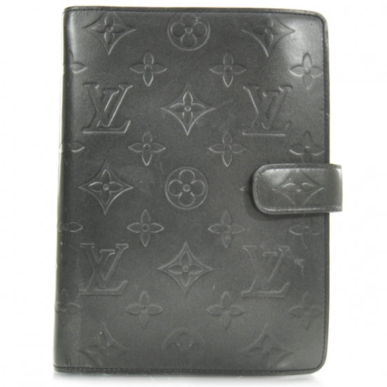 Louis Vuitton Mat Monogram Medium Ring Agenda w Inserts Black 1 of 8