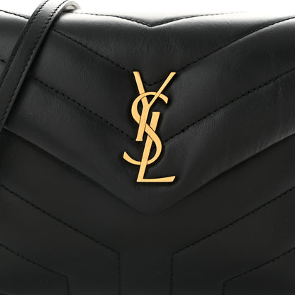 Saint Laurent Calfskin Y Quilted Monogram Toy Loulou Crossbody Bag Black 8 of 10