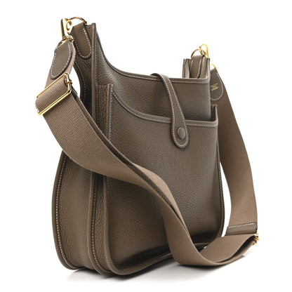 Hermes Taurillon Clemence Evelyne III PM Etoupe 3 of 10