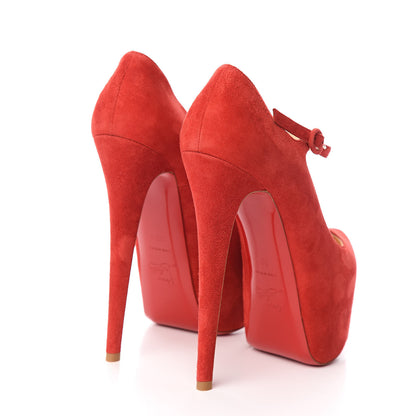 Christian Louboutin Veau Velours Lady Daf 160 Pumps 38.5 Red 4 of 8