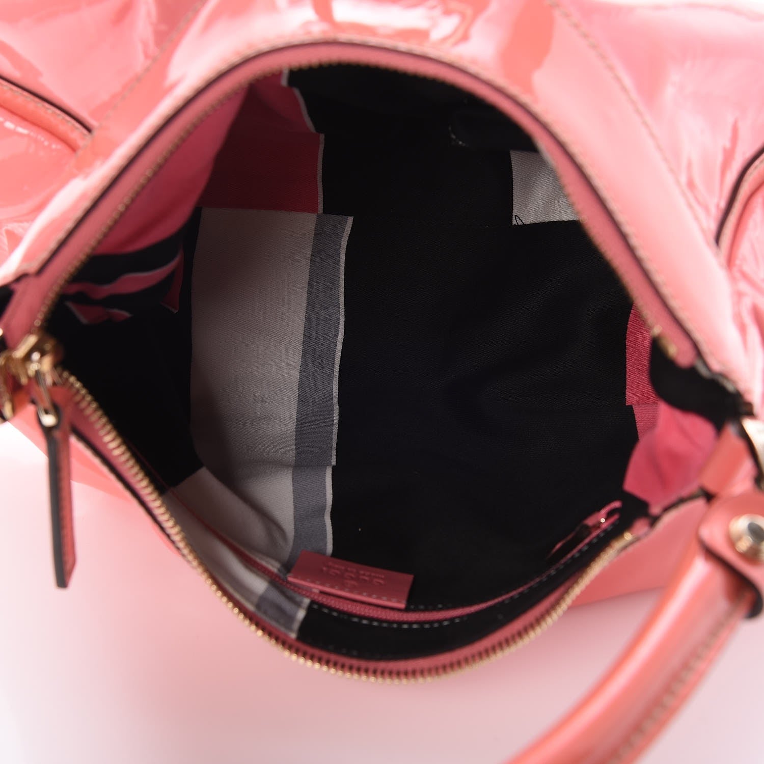 Gucci Patent Medium D Gold Hobo Bag Pink 5 of 7
