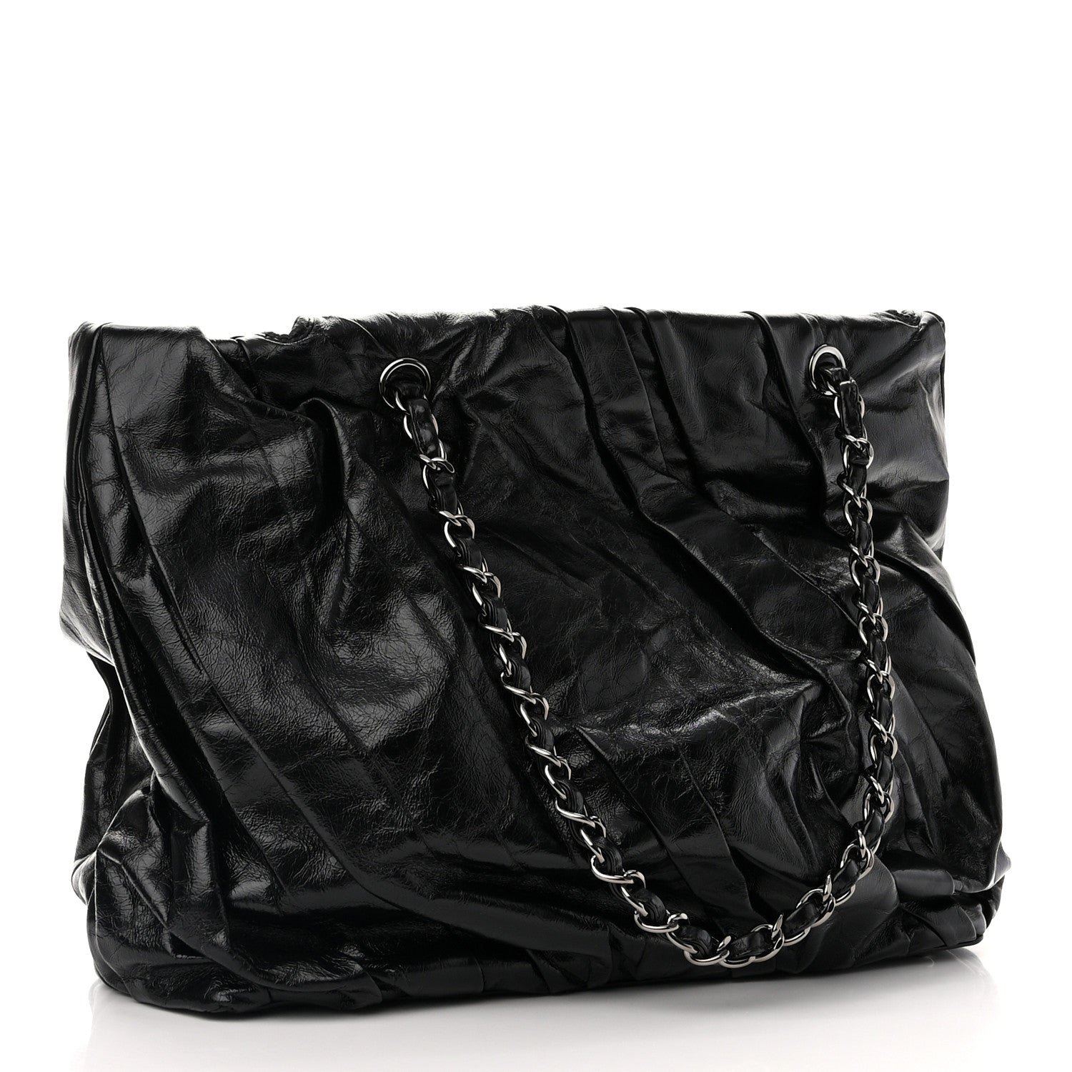 Chanel Glazed Calfskin Large Twisted Tote Black 3 of 10