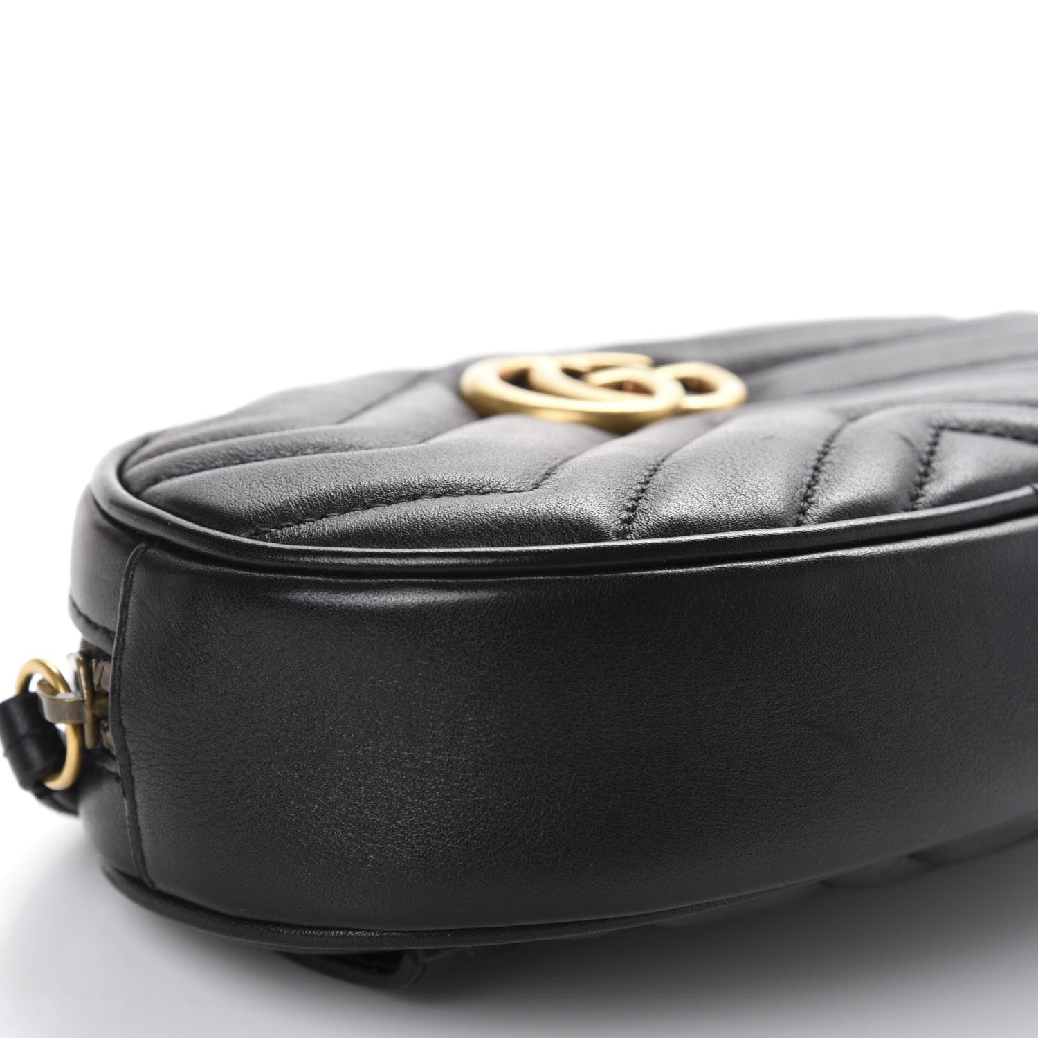 Gucci Calfskin Matelasse GG Marmont Belt Bag 85 34 Black 6 of 12