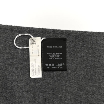 Hermes Cashmere Twill Double Face Applique Stole Scarf Gris 3 of 4