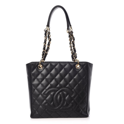 Chanel Caviar Quilted Petit Shopping Tote PST Black 1 of 10