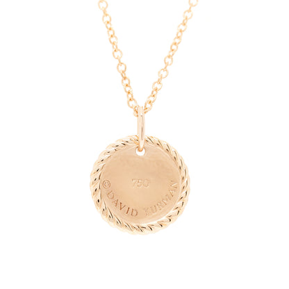 David Yurman 18K Rose Gold Pink Sapphire Cable Collectibles Pave Charm Pendant Necklace 5 of 7