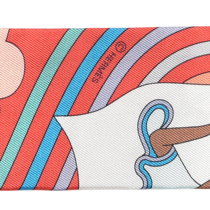 Hermes Silk Carres Volants Twilly Grenadine White Bleu 3 of 4