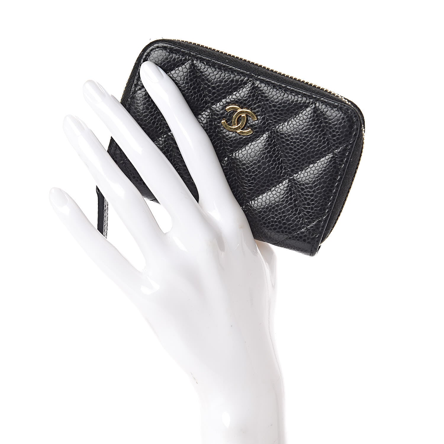 Chanel Caviar Quilted Zip Coin Purse Black 2 of 7