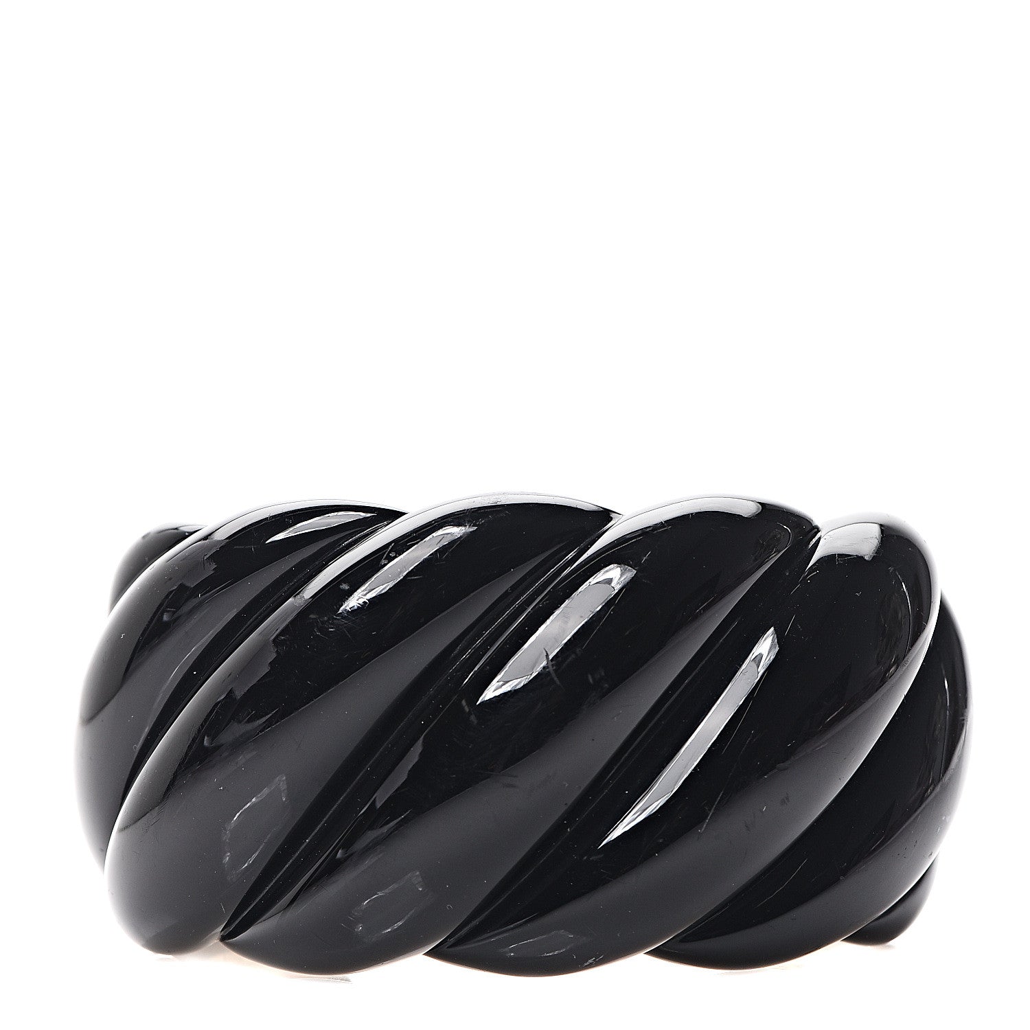 David Yurman Vermeil Resin Wide Sculpted Cable Cuff Bracelet Black 1 of 7