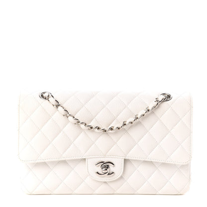 Chanel Caviar Quilted Medium Double Flap White 1 of 10