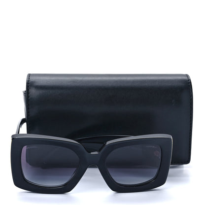 Chanel Acetate Rectangle Sunglasses 5435 Black 8 of 8