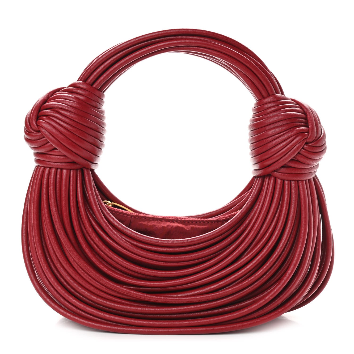 Bottega Veneta Nappa Mini Tubular Double Knot Dark Red 1 of 9