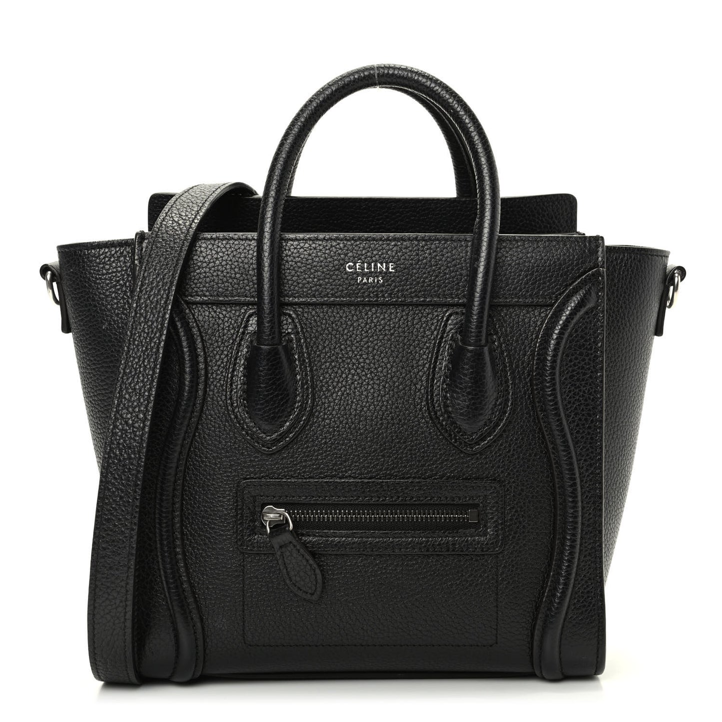 Drummed Calfskin Nano Luggage Black