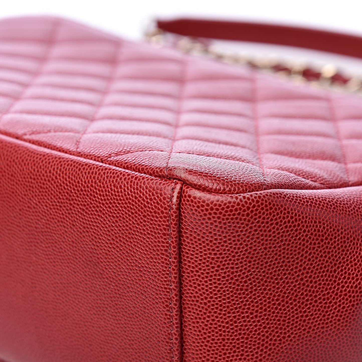 Caviar Quilted Large Business Affinity Flap Red
