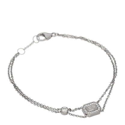 Harry Winston 18K White Gold Diamond HW Logo Bracelet 1 of 4