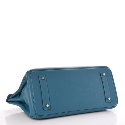 Hermes Taurillon Clemence JPG Shoulder Birkin II 42 Cobalt 5 of 32