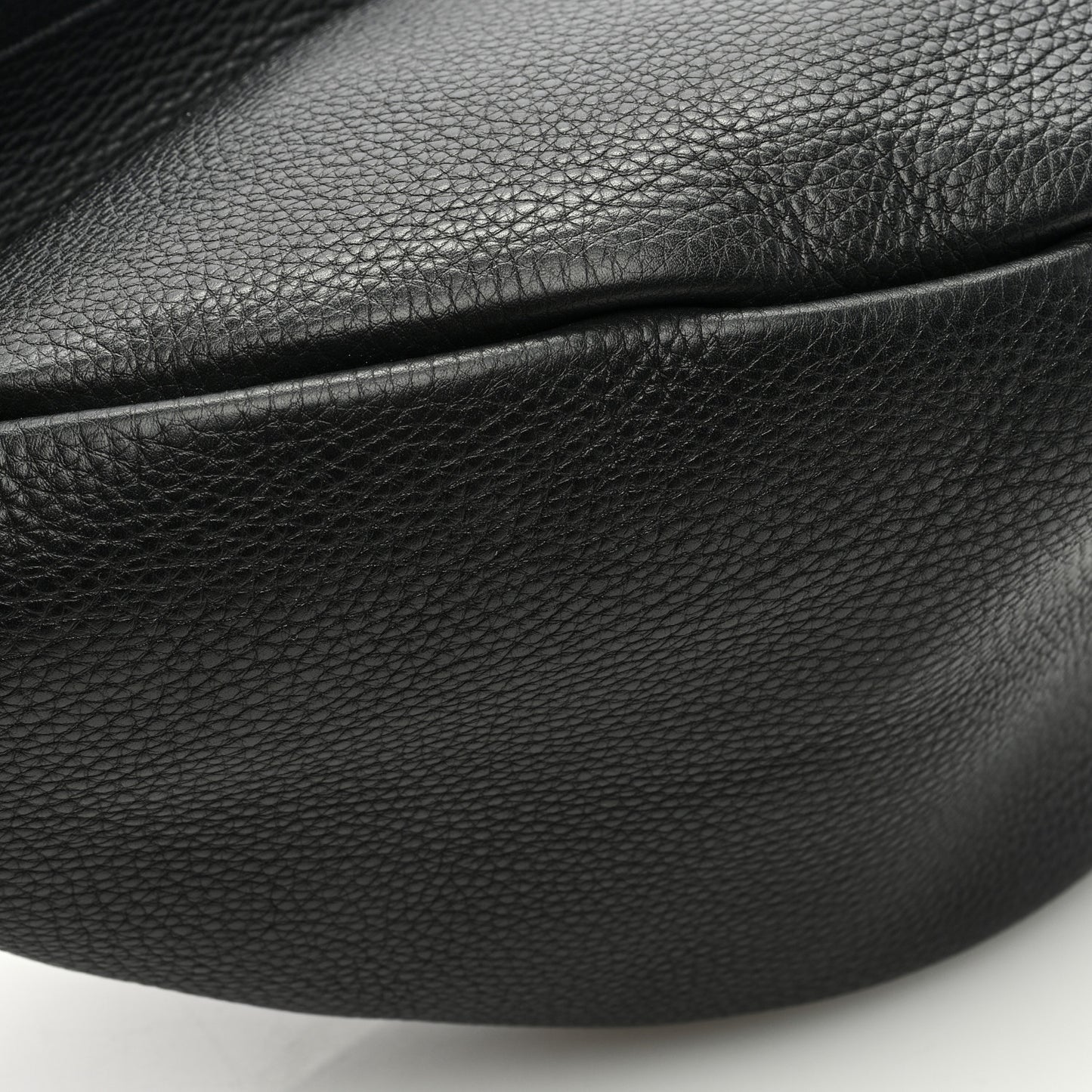 Grained Calfskin Large Slouchy Banana Bag Black